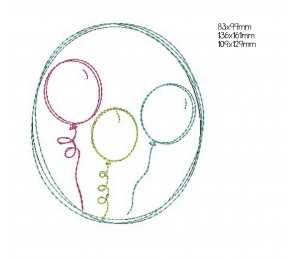 Stickdatei - Luftballon Doodle Rahmen